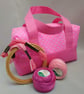 Bags, Pink Box Shaped Multi Use Bag, Zip, Handles, Sewing, Crochet, Craft Room - Image 7