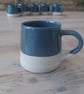 Handmade coffee mug glossy grey flint finish