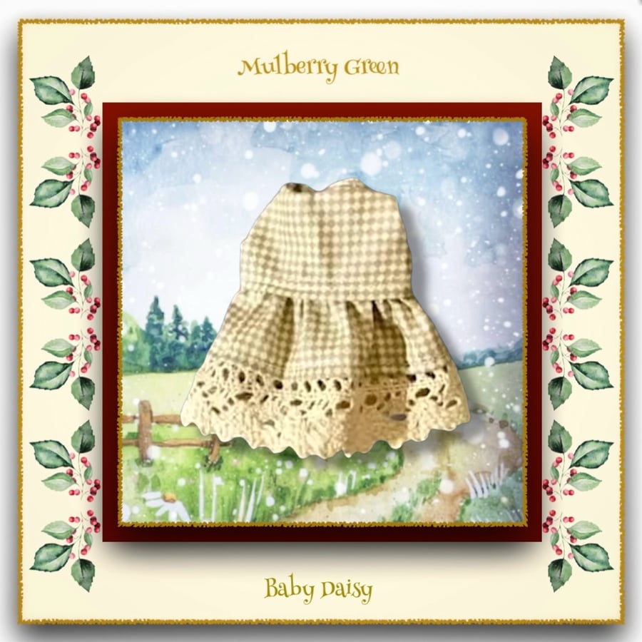 Gingham Dress with Lace Hem for Baby Daisy 