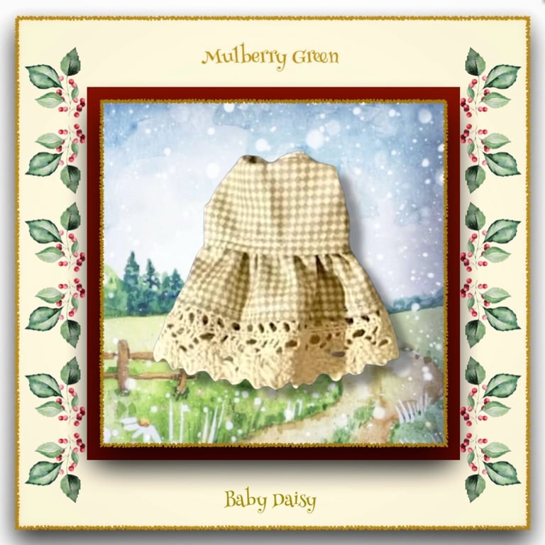 Gingham Dress with Lace Hem for Baby Daisy 