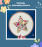 Curved Star Printable Embroidery Pattern - Image 1