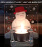 Handmade Fused Glass 'SnowMan' T Light Holder - Image 3