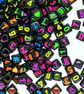100, 500, 1000pcs 6mm cube black colourful mixed 0-9 Acrylic Numbers Beads for D