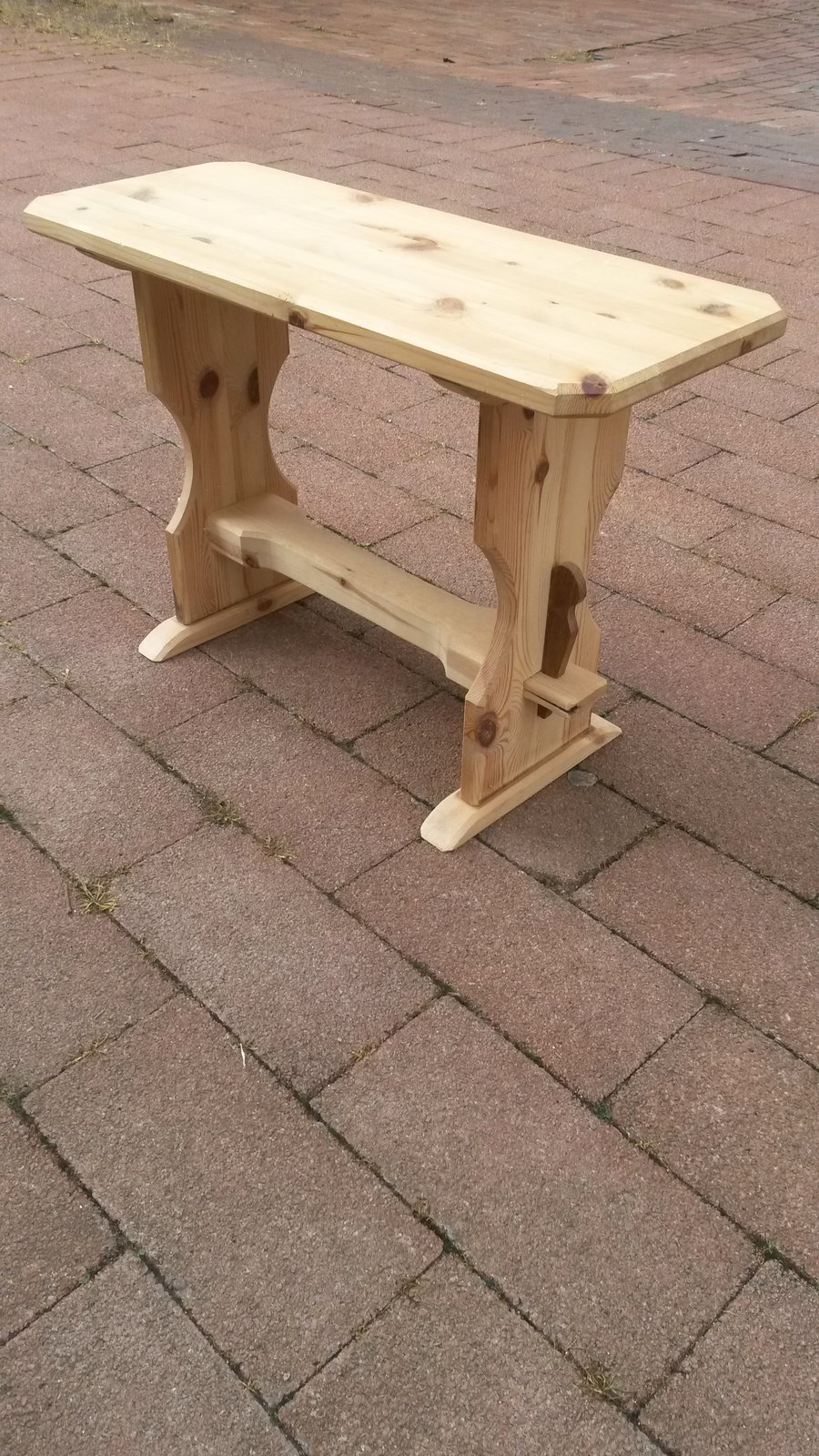 Traditional pinewood  refectory-style stool