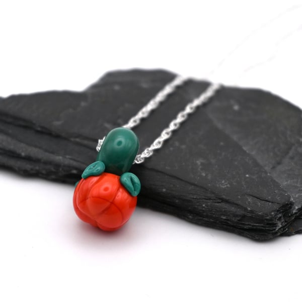 glass pumpkin necklace