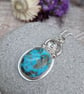 Sterling Silver and Turquoise Gemstone Necklace - JBJ7005 - Image 5