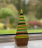 Fused glass Christmas tree in shades of blue glass with yellow glass star  - Image 2