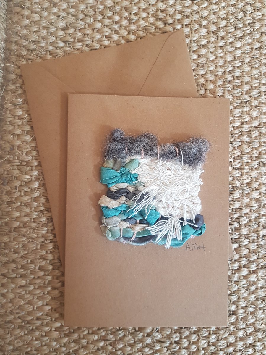 Mini Weaving Greetings Card 'Sea Spray'