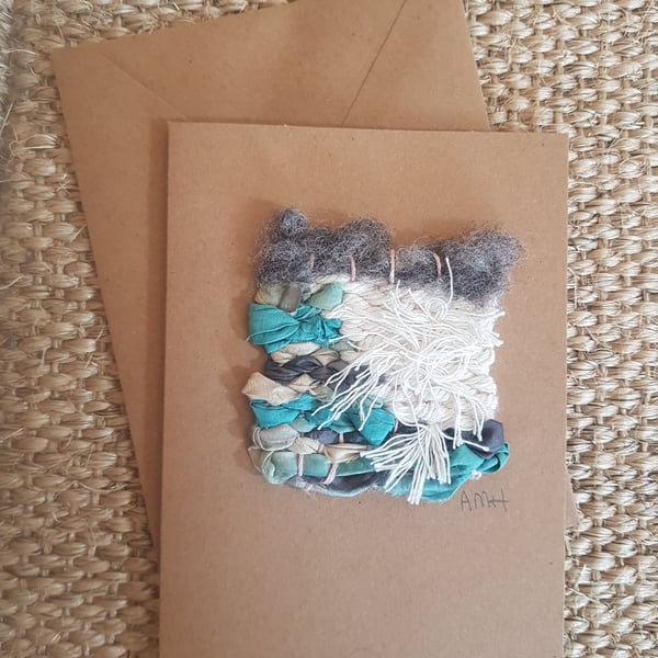 Mini Weaving Greetings Card 'Sea Spray'