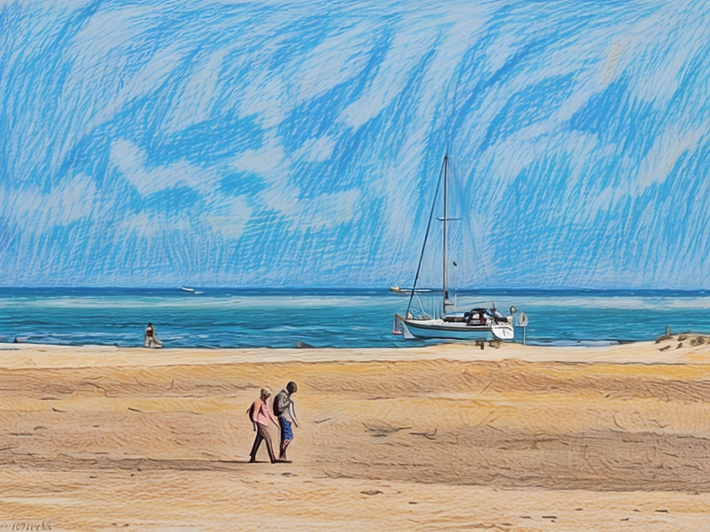 Beach & Boats Wells-Next-Sea Norfolk Greeting Card A5 
