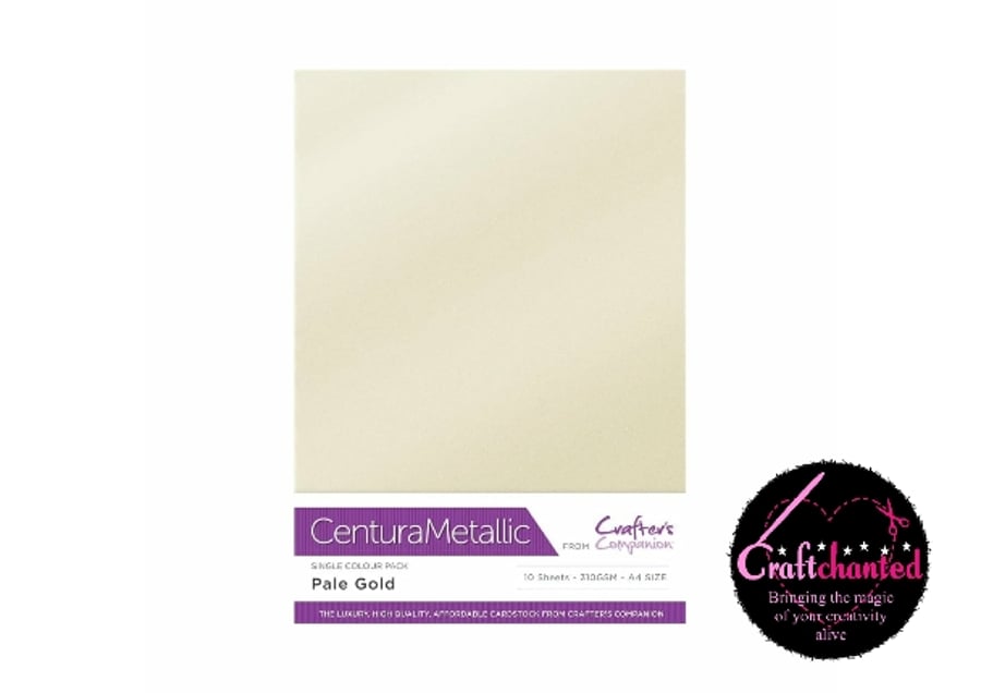 Crafter's Companion - Centura Pearl Metallic - Pale Gold - A4 - 310gsm 10 Sheets