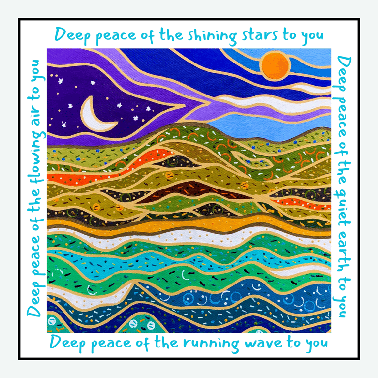 DEEP PEACE, GAELIC BLESSING BLANK GREETINGS CARD