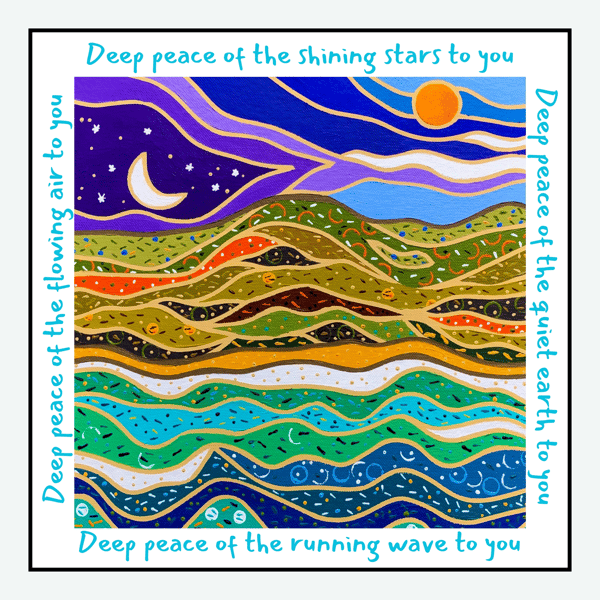 DEEP PEACE, GAELIC BLESSING BLANK GREETINGS CARD