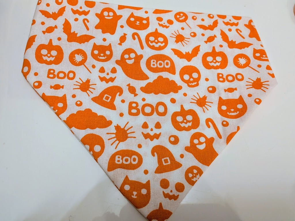 Handmade Halloween Doggy Bandana size L