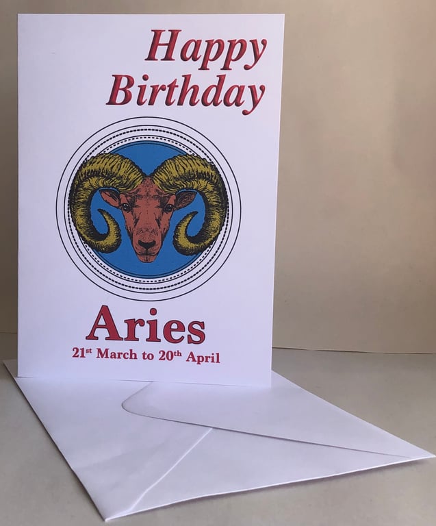 Aries - Signs of the Zodiac -  Birthday or Plain card