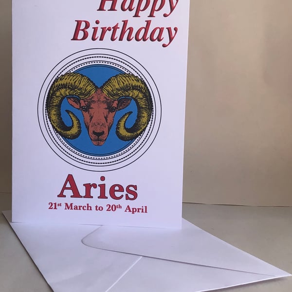 Aries - Signs of the Zodiac -  Birthday or Plain card