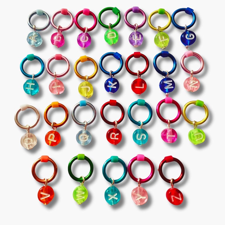 Alphabet Stitch Markers, Letters - Set of 26