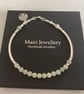  Jadeite Tree of Life Charm Bracelet, Sterling Silver Noodle Gemstone Bracelet - Image 3