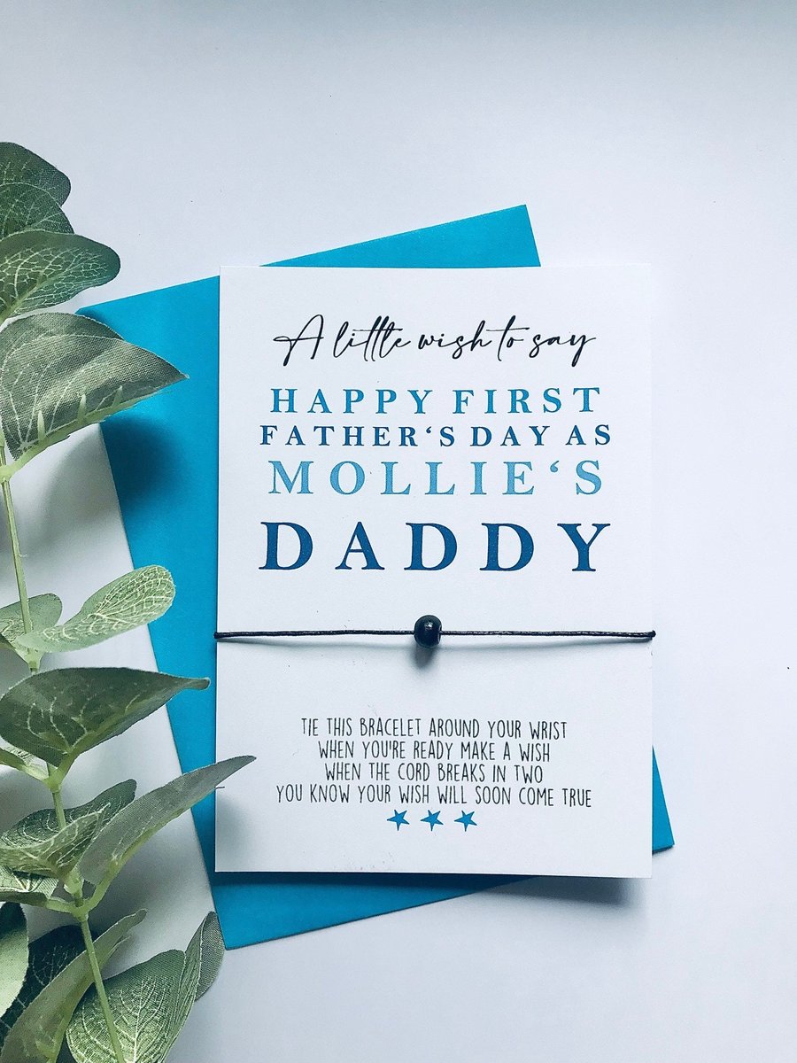 First fathers day wish bracelet, first father's day gift, make a wish bracelet, 