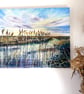 Big Sky Land and Skyscape Oil Painting : Ouse Fen Reeds and Wetlands - Image 2