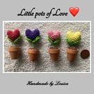 Crocheted Mini pots of love 