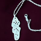 Sterling Silver Ruby & Sapphire Abstract Pendant Necklace - Gift Boxed 