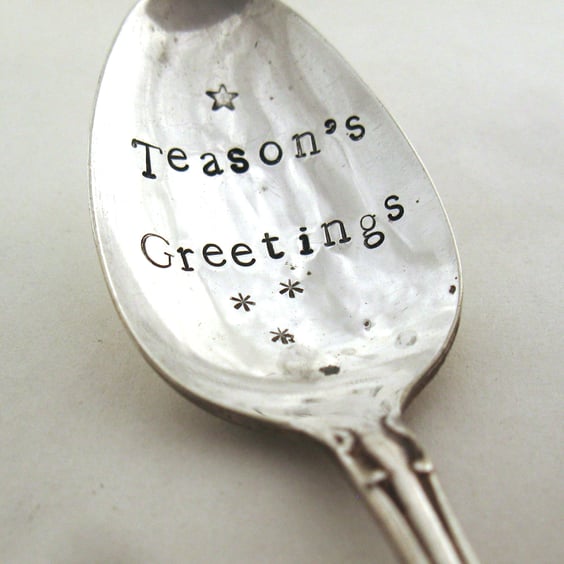 Teasons Greetings Xmas Teaspoon, floral, slight second