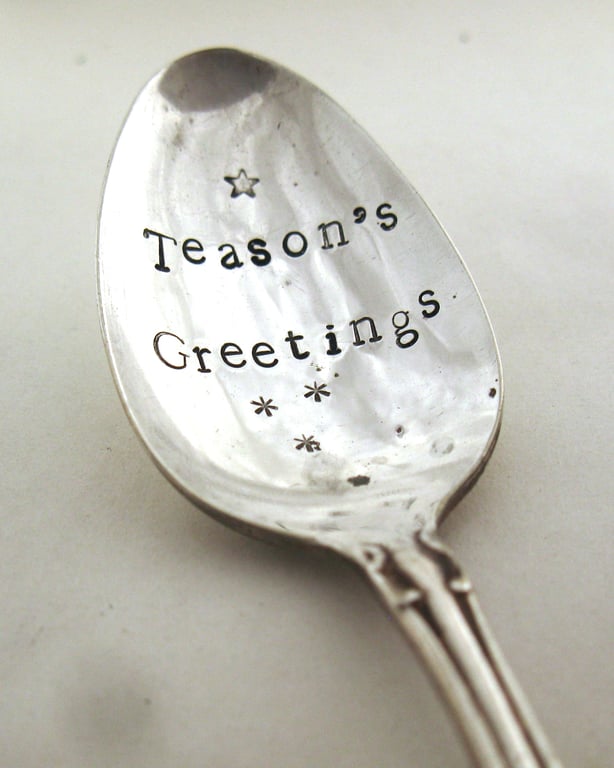 Teasons Greetings Xmas Teaspoon, floral, slight second