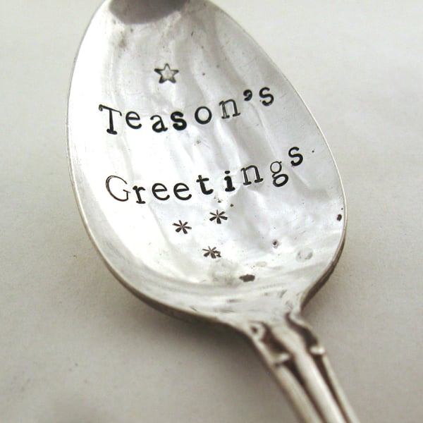 Teasons Greetings Xmas Teaspoon, floral, slight second