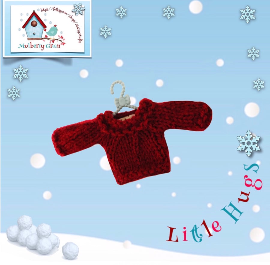 Dark Red Jumper to fit the Little Hug Dolls