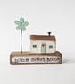 Little Wooden Painted House and Base in a Bag