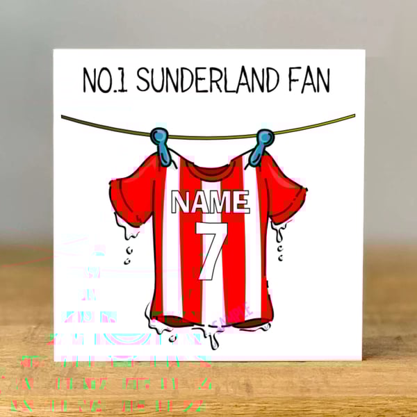 Personalised Sunderland Birthday Card, Football Fan, mum, dad, grandad, son,