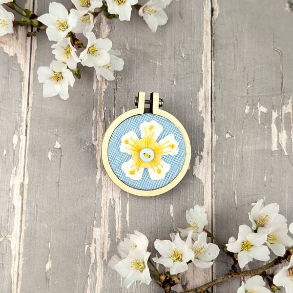 A Hand Embroidered Blossom Brooch
