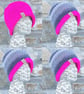 Reflective Hat. Knitted Hat. Woollen Hat. Reversible Hat. Neon Pink Hat. 