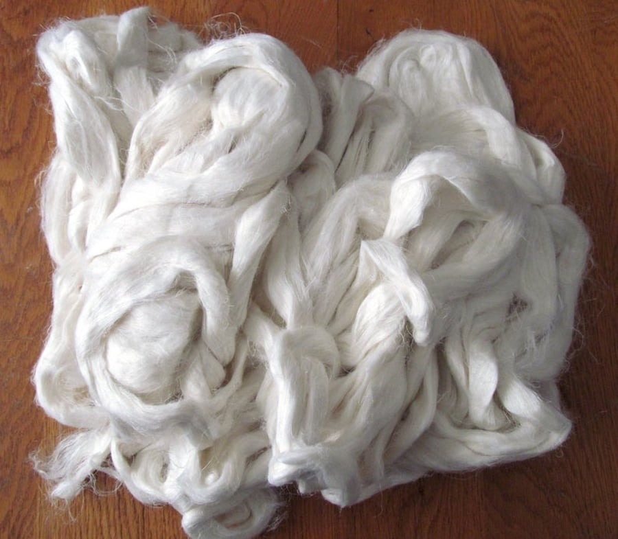 Bleached Flax linen Combed Top Cellulose fiber 100g
