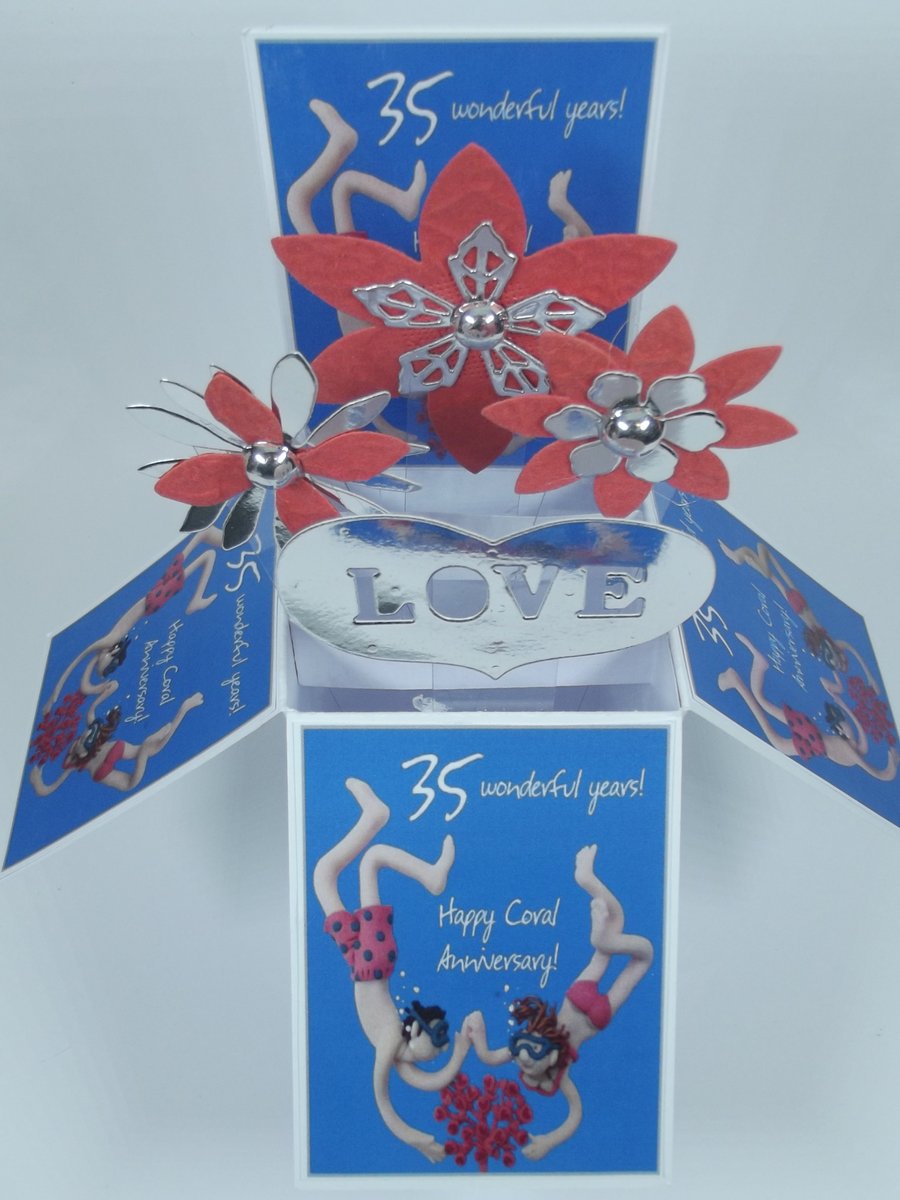 35th Coral Wedding Anniversary Card