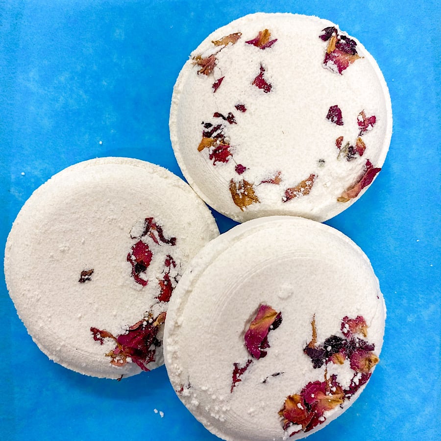 Rose geranium and patchouli bath bomb