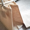 Pack of 5 Lined Hessian Jute Bags, 12" x 12" x 8"