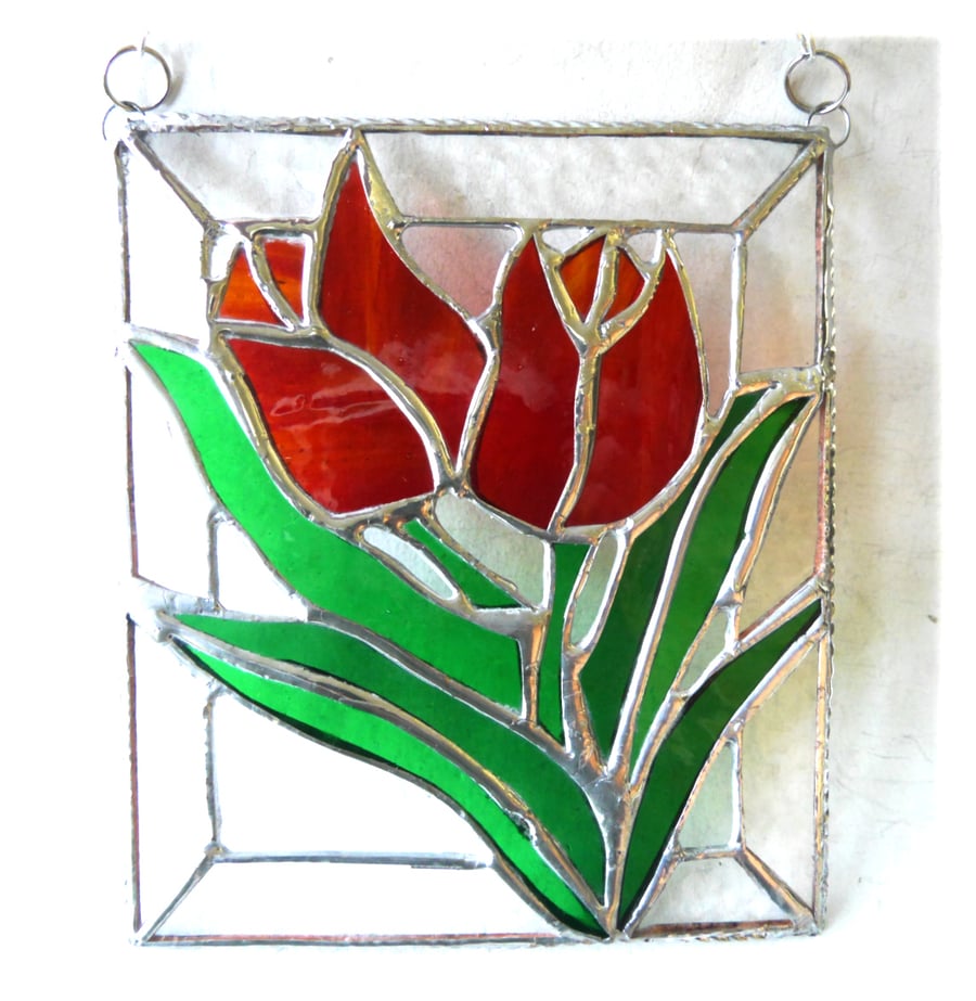 Tulip Stained Glass Picture Flower Suncatcher S... Folksy