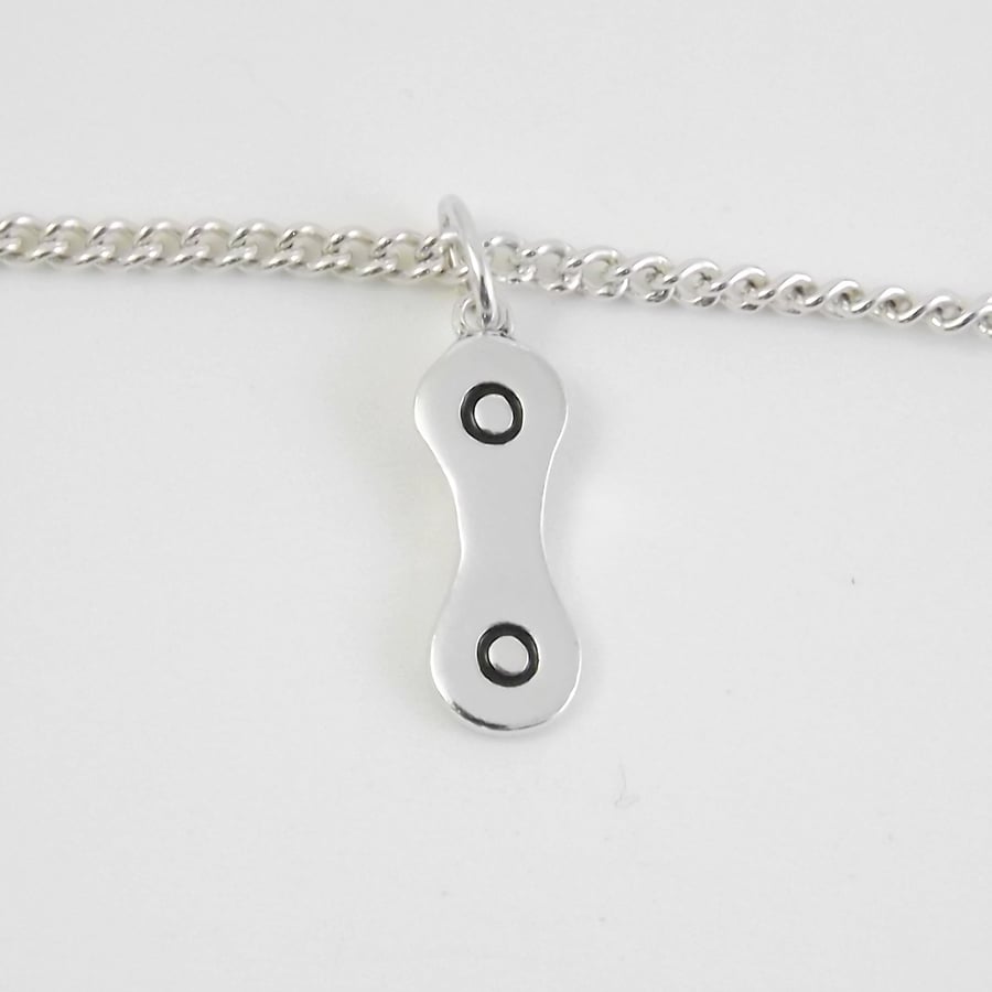 Bicycle Chain Anklet, Silver Cycling Jewellery, Handmade Bike Gift for Her