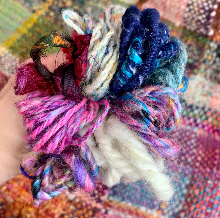 Hand spun bundle of yarns. Wool, crafts, weaving. - Folksy