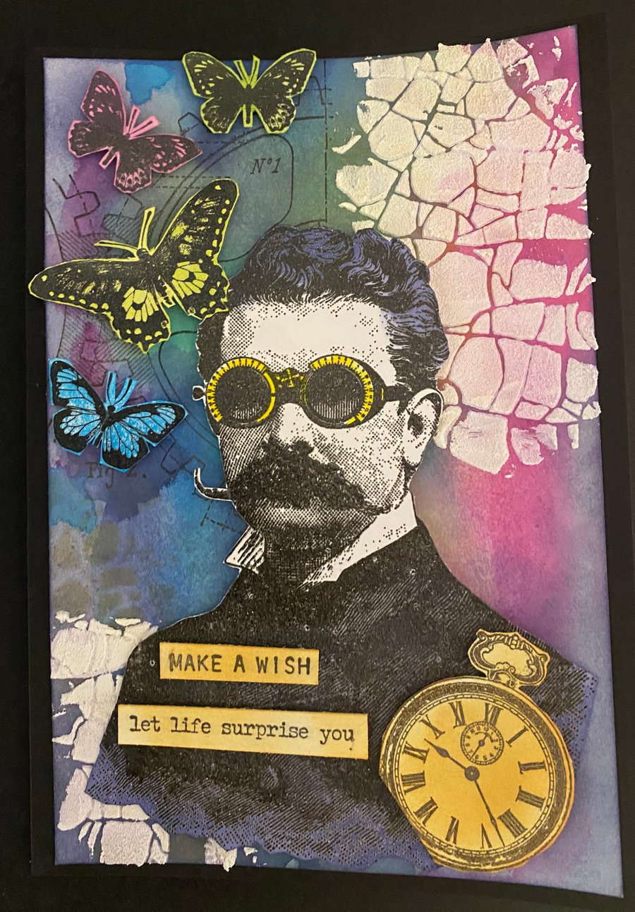 Birthday "Make a Wish Prof" Steampunk-Style Card 