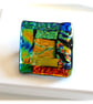 Dichroic L009 Luxury Fused Glass Patchwork Brooch Handmade 