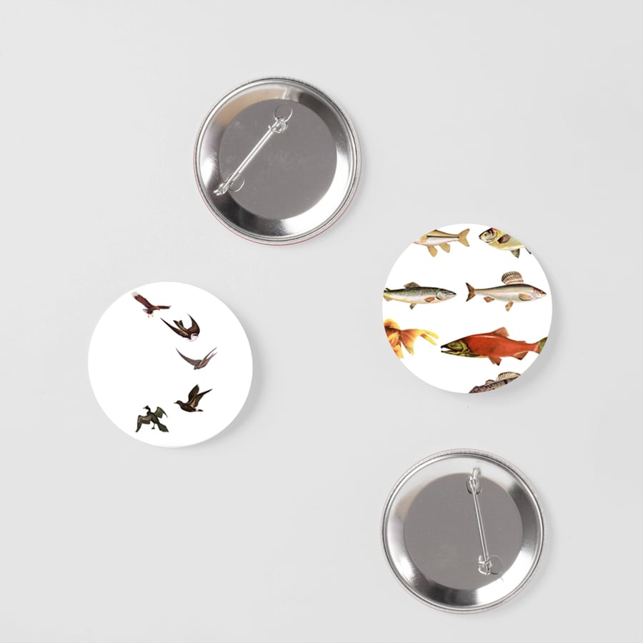 Bird and Fish Badge Set