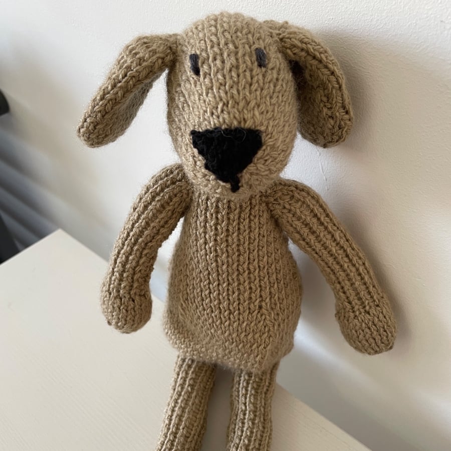 Light Brown Hand Knitted Soft Bodied Dog