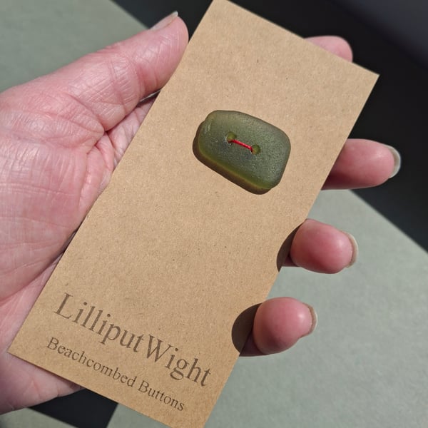 Large green sea glass button