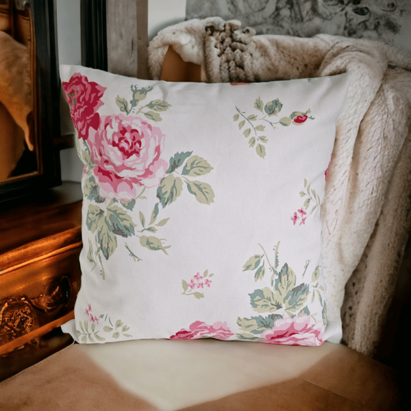 Antique Rose Handmade Cushion 40 x 40 cm