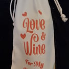 Wine Bottle Gift Bag for Valentine's. SLIGHT SECONDS. Please read description