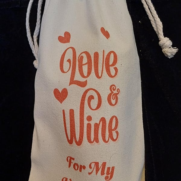 Wine Bottle Gift Bag for Valentine's. SLIGHT SECONDS. Please read description