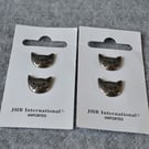 DESTASH: 4 Rare Vintage JHB International Metal Cat Head Buttons